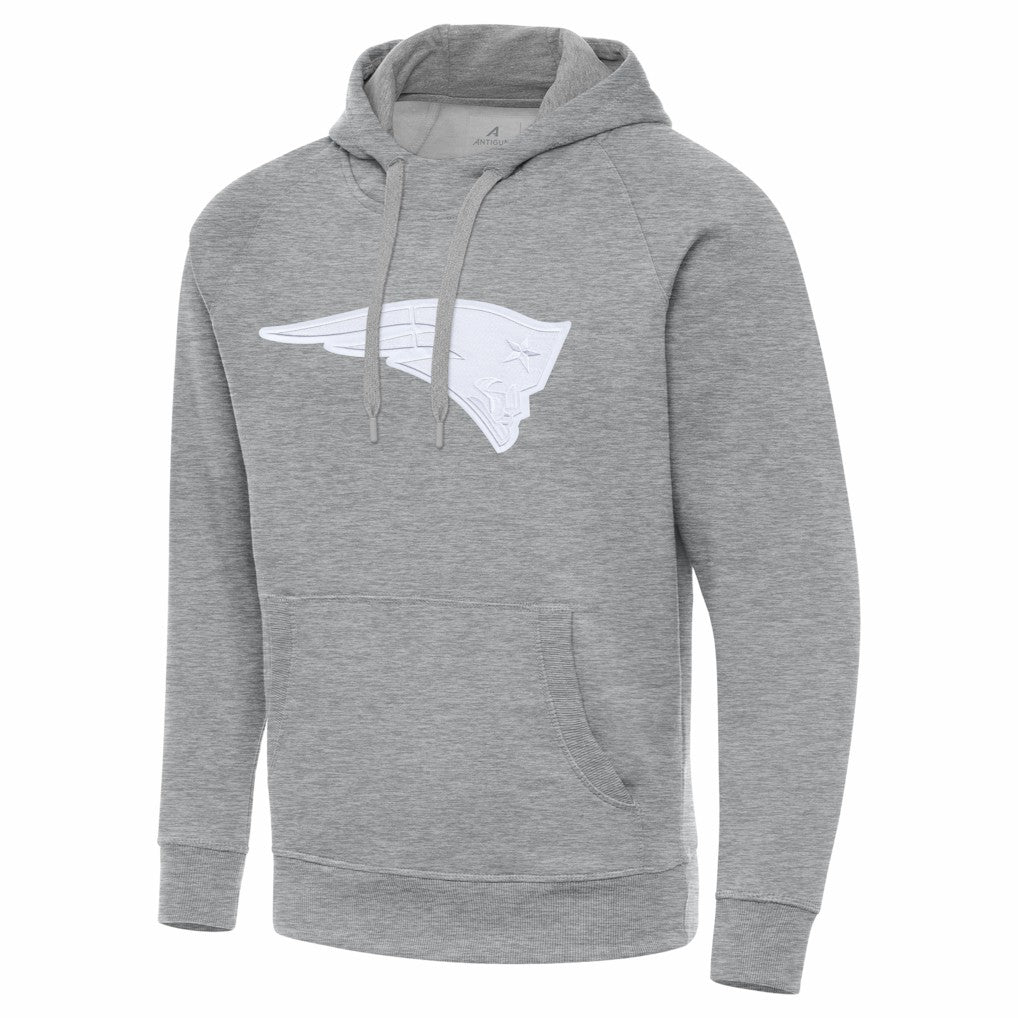 New England Patriots Antigua Victory Pullover Hoodie Heather Gray