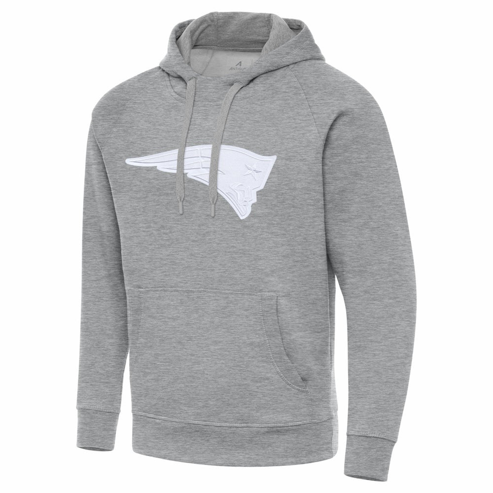 New England Patriots Antigua Victory Pullover Hoodie Heather Gray