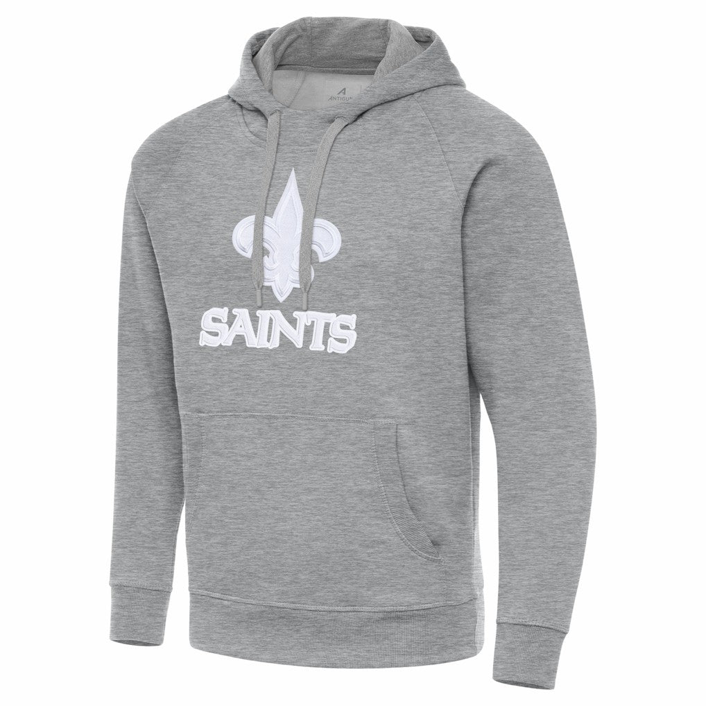 New Orleans Saints Antigua Victory Pullover Hoodie Heather Gray