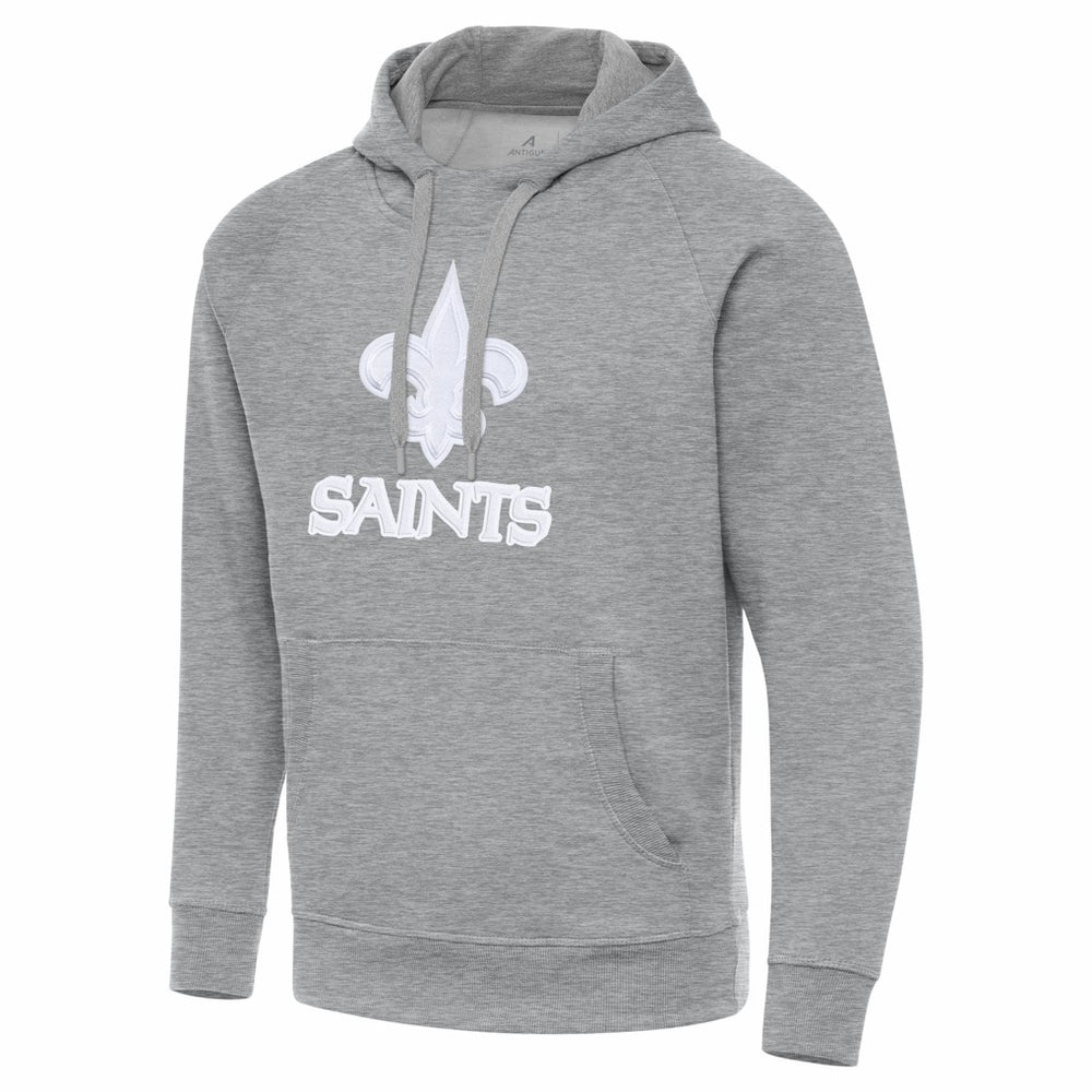 New Orleans Saints Antigua Victory Pullover Hoodie Heather Gray