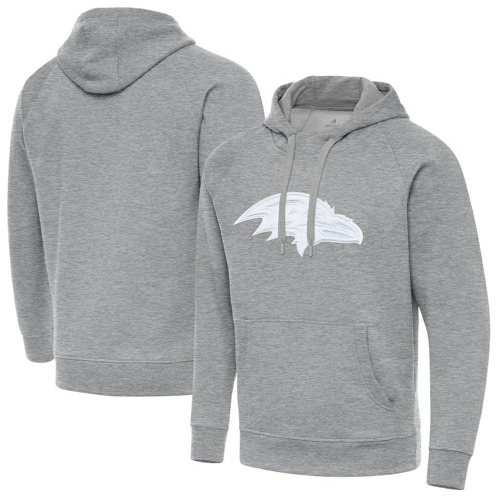 Baltimore Ravens Antigua Victory Pullover Hoodie Heather Gray