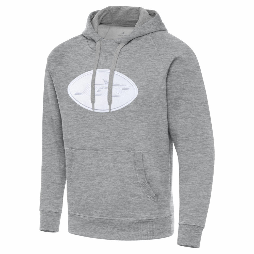 New York Jets Antigua Victory Pullover Hoodie Heather Gray