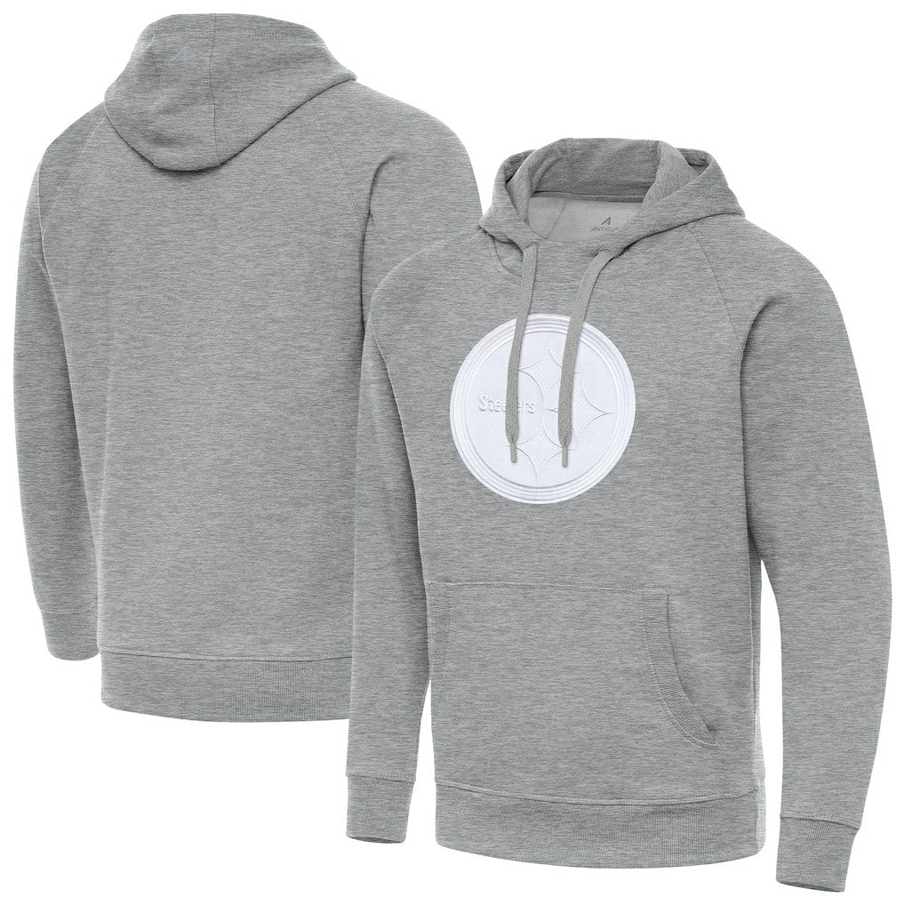 Pittsburgh Steelers Antigua Victory Pullover Hoodie Heather Gray