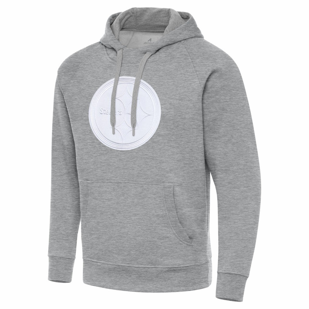 Pittsburgh Steelers Antigua Victory Pullover Hoodie Heather Gray