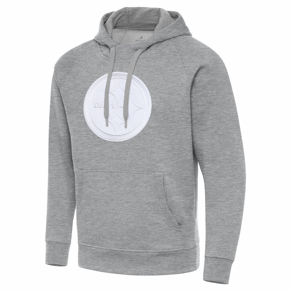 Pittsburgh Steelers Antigua Victory Pullover Hoodie Heather Gray