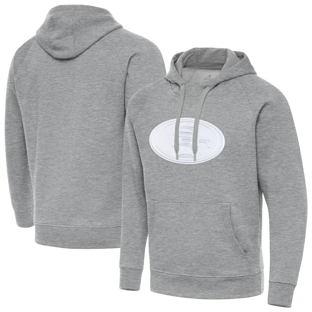 San Francisco 49ers Antigua Victory Pullover Hoodie Heather Gray
