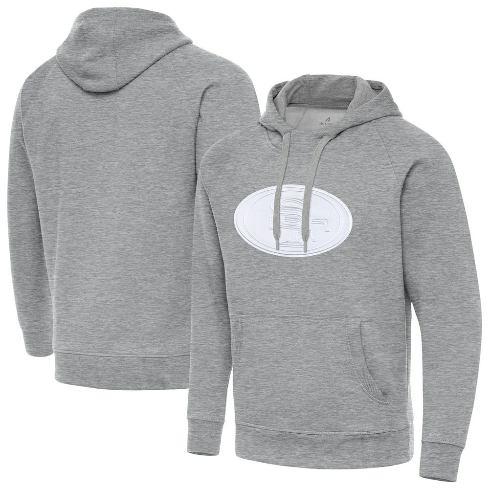 San Francisco 49ers Antigua Victory Pullover Hoodie Heather Gray