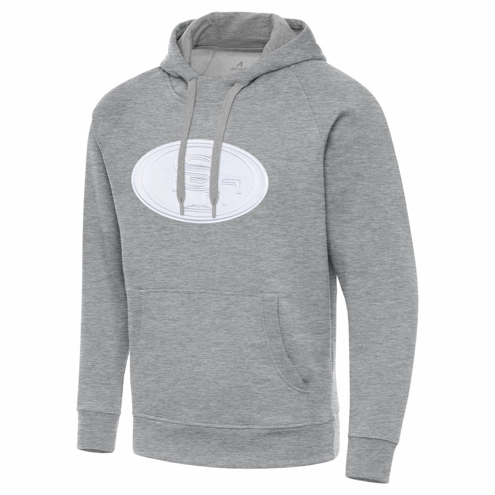 San Francisco 49ers Antigua Victory Pullover Hoodie Heather Gray