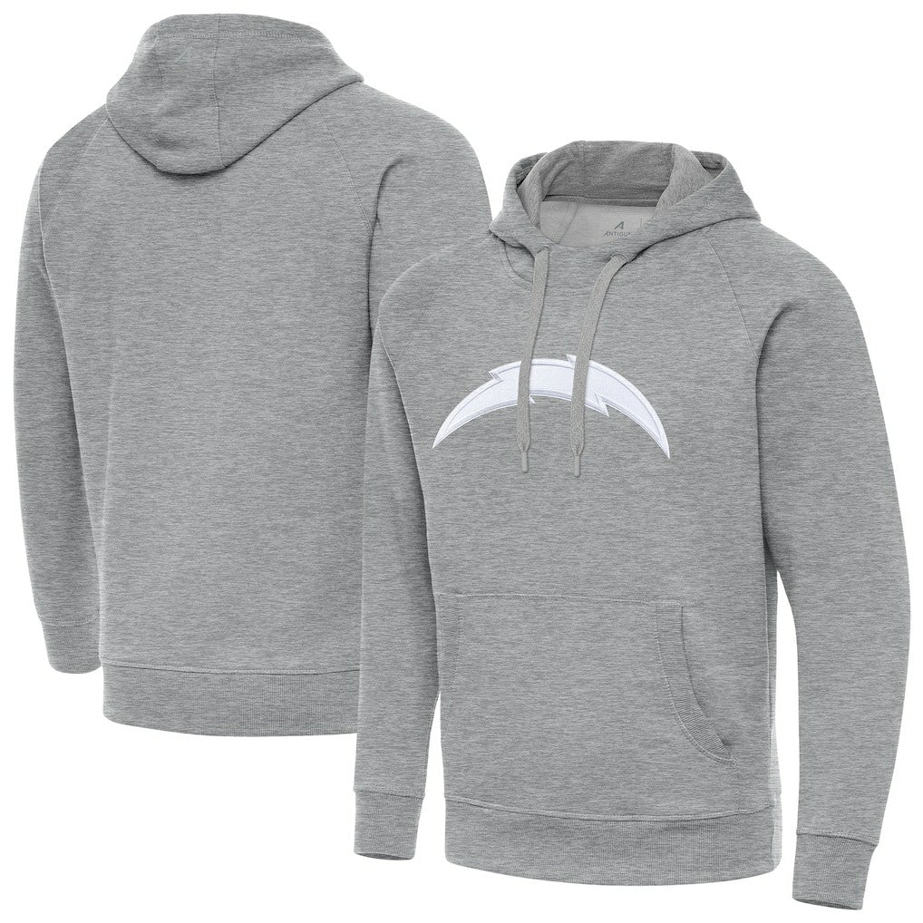 Los Angeles Chargers Antigua Victory Pullover Hoodie Heather Gray