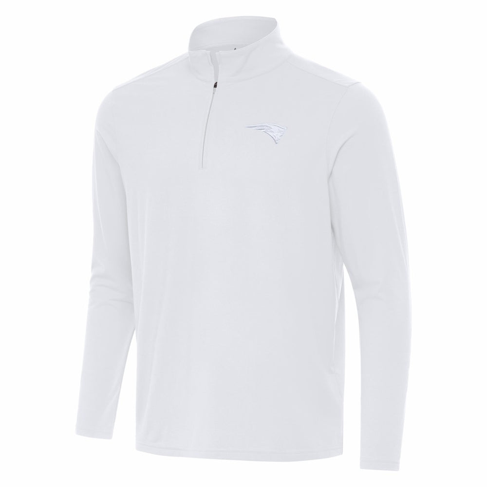 New England Patriots Antigua Intent Quarter-Zip Jacket White