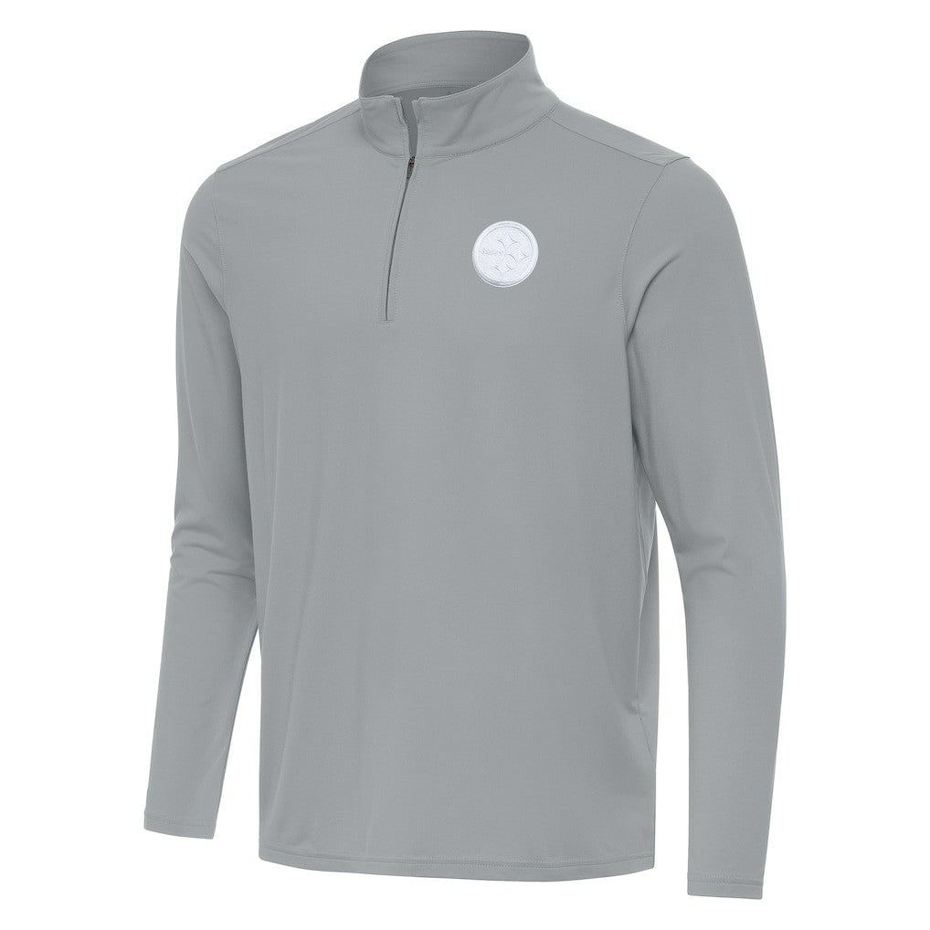 Pittsburgh Steelers Men's Antigua Intent Quarter-Zip Jacket Gray