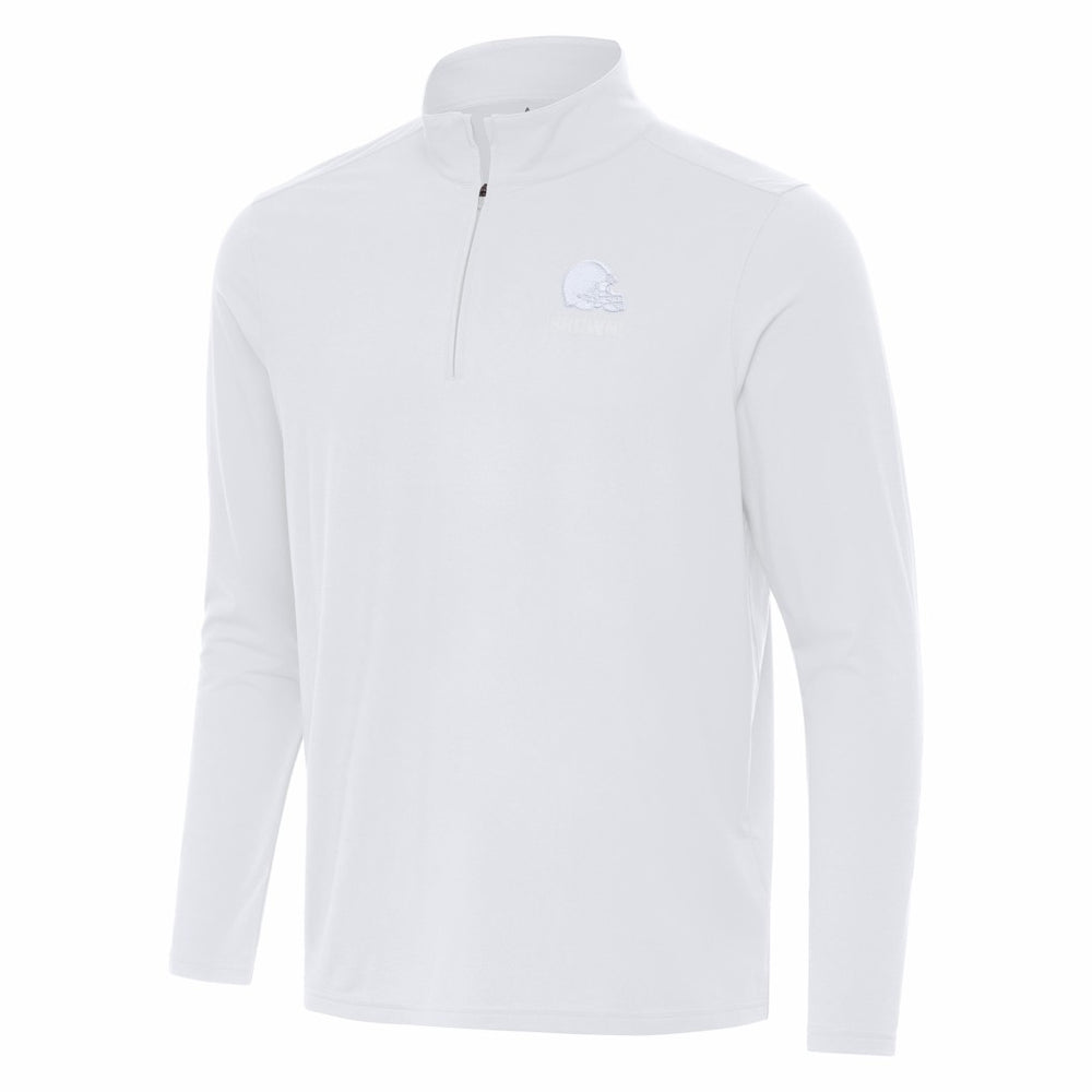 Cleveland Browns Antigua Intent Quarter-Zip Jacket White