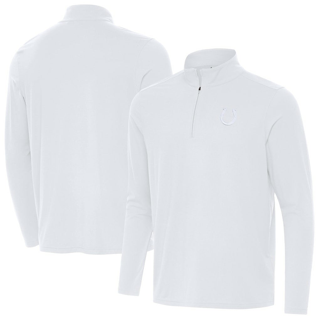 Indianapolis Colts Antigua Intent Quarter-Zip Jacket White
