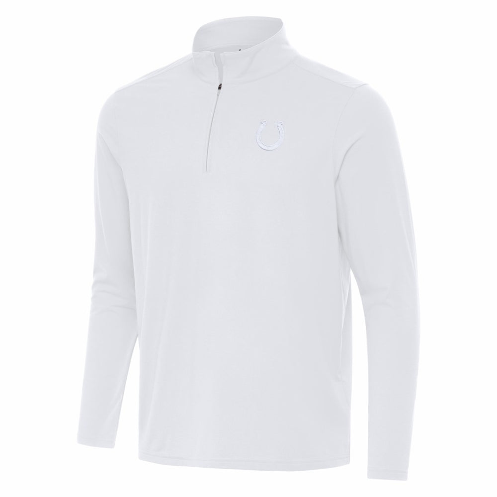 Indianapolis Colts Antigua Intent Quarter-Zip Jacket White