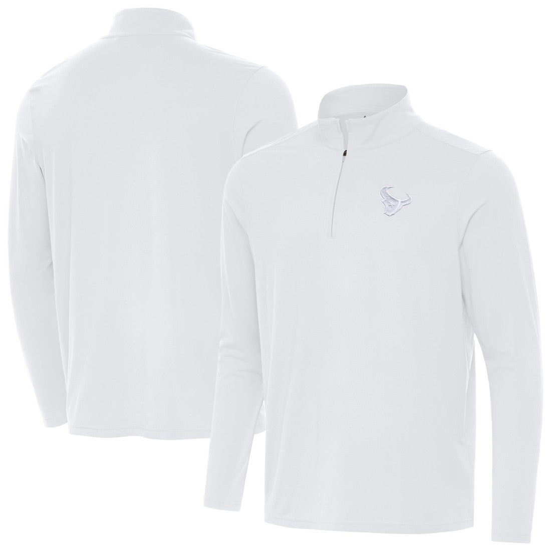Houston Texans Antigua Intent Quarter-Zip Jacket White