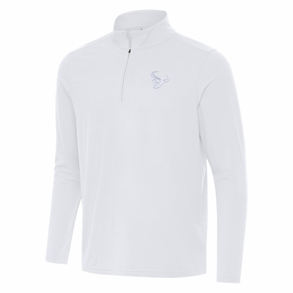 Houston Texans Antigua Intent Quarter-Zip Jacket White