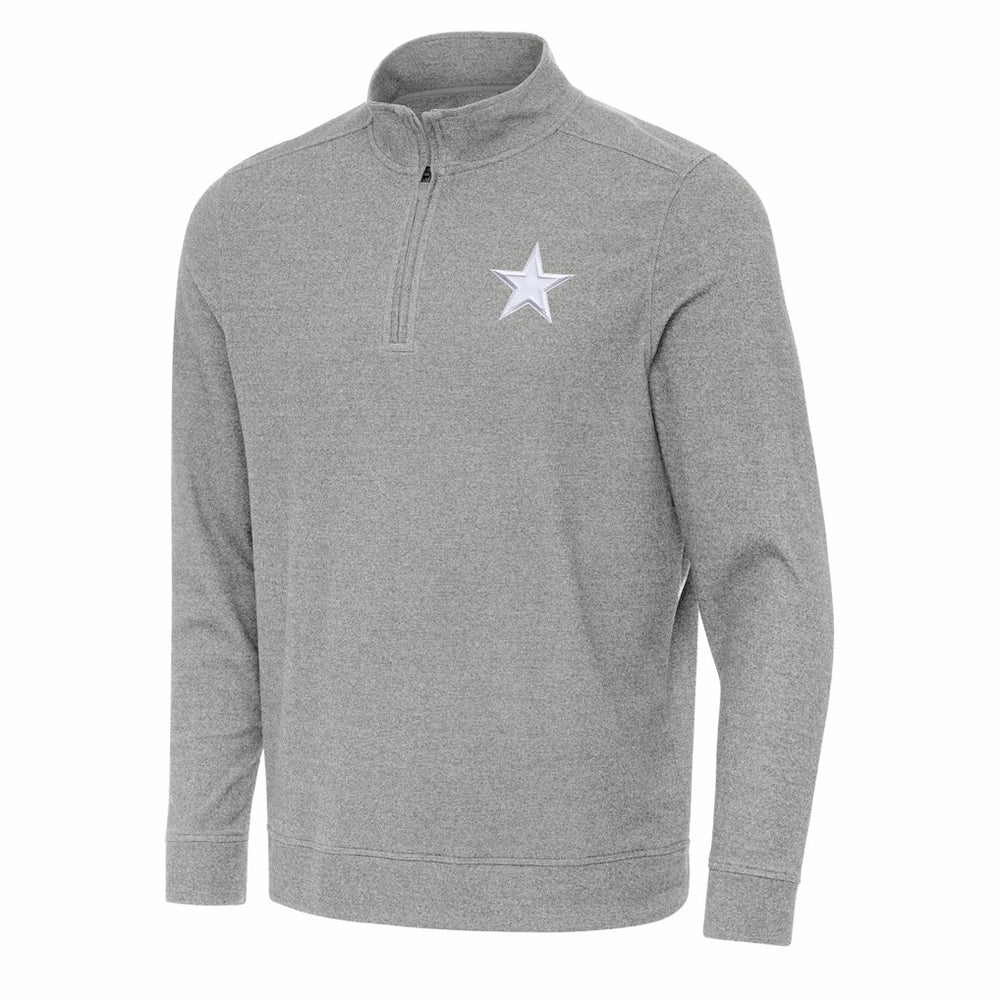 Dallas Cowboys Antigua Subtle Quarter-Zip Jacket Heather Gray