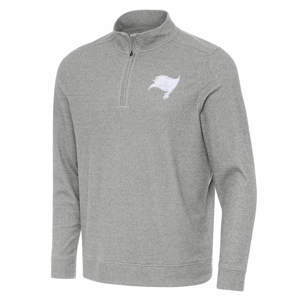 Tampa Bay Buccaneers Antigua Subtle Quarter-Zip Jacket Heather Gray