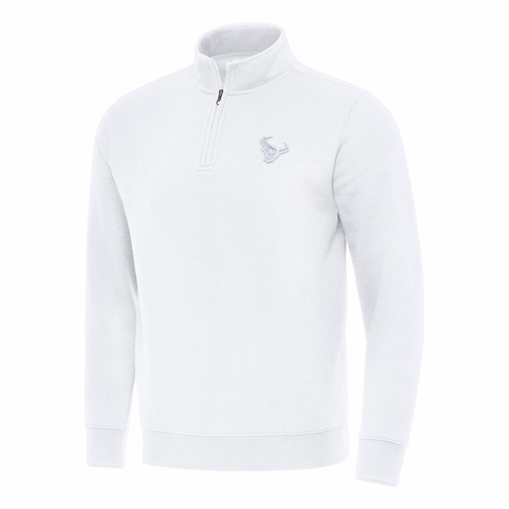 Houston Texans Antigua Victory Quarter-Zip Top White