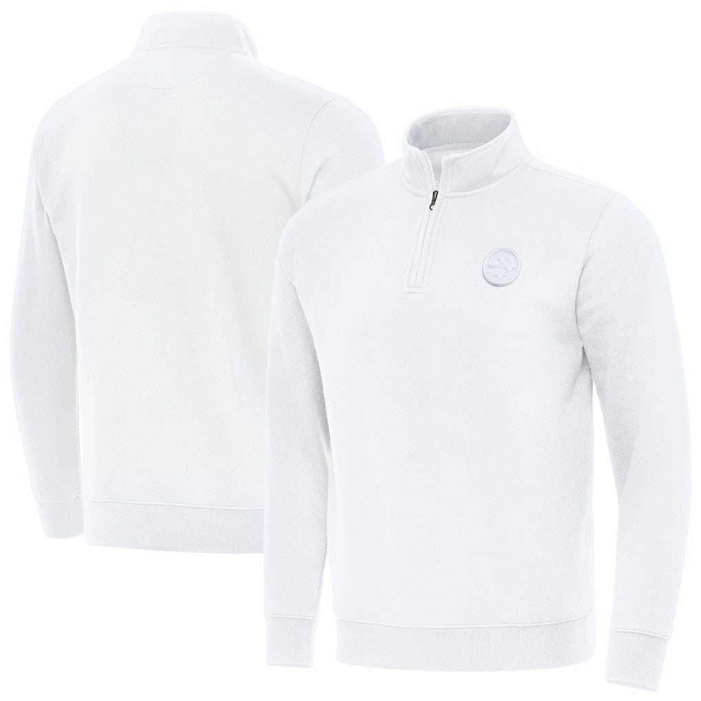 Pittsburgh Steelers Antigua Victory Quarter-Zip Top White