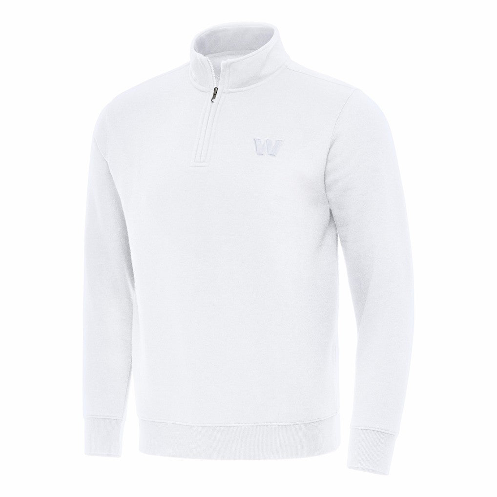 Washington Commanders Antigua Victory Quarter-Zip Top White
