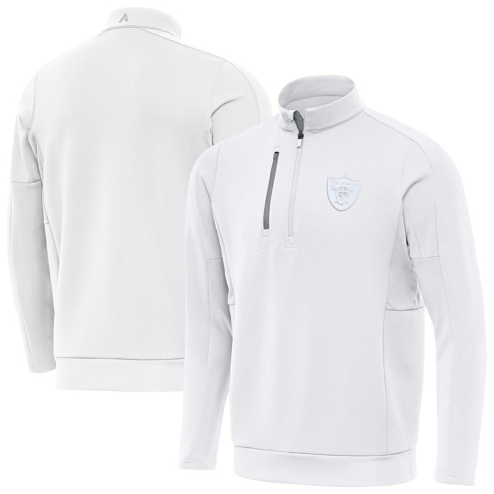 Las Vegas Raiders Antigua Generation Quarter-Zip Top White