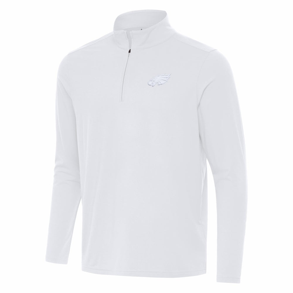 Philadelphia Eagles Antigua Intent Quarter-Zip Top White