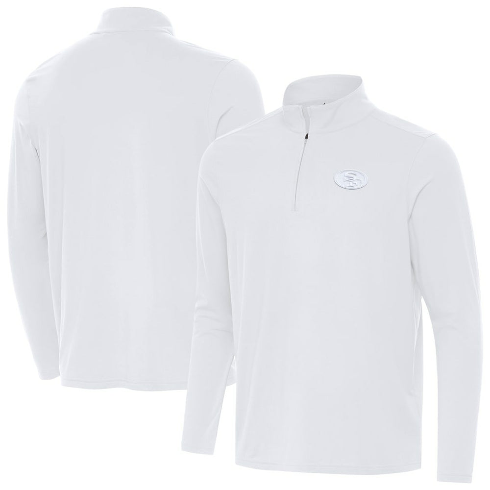 San Francisco 49ers Antigua Intent Quarter-Zip Top White
