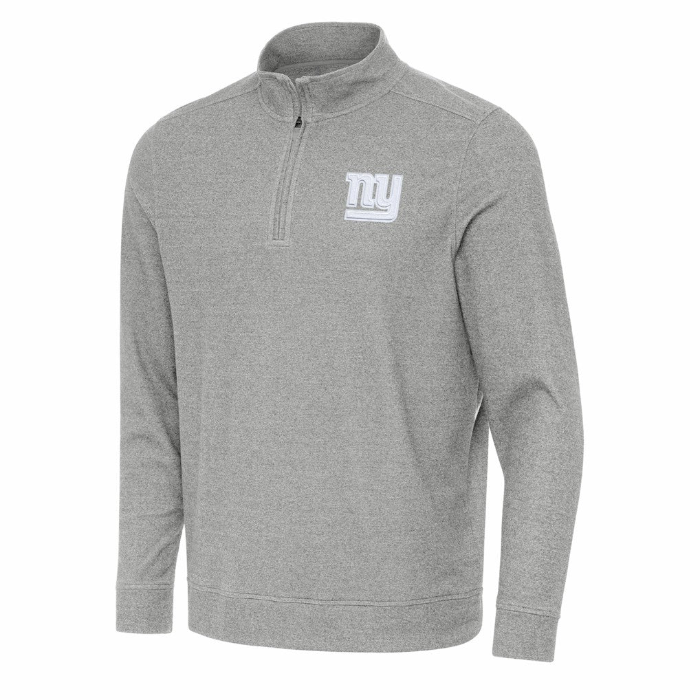 New York Giants Antigua Subtle Quarter-Zip Top Heather Gray