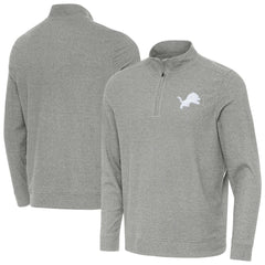 Detroit Lions Antigua Subtle Quarter-Zip Top Heather Gray