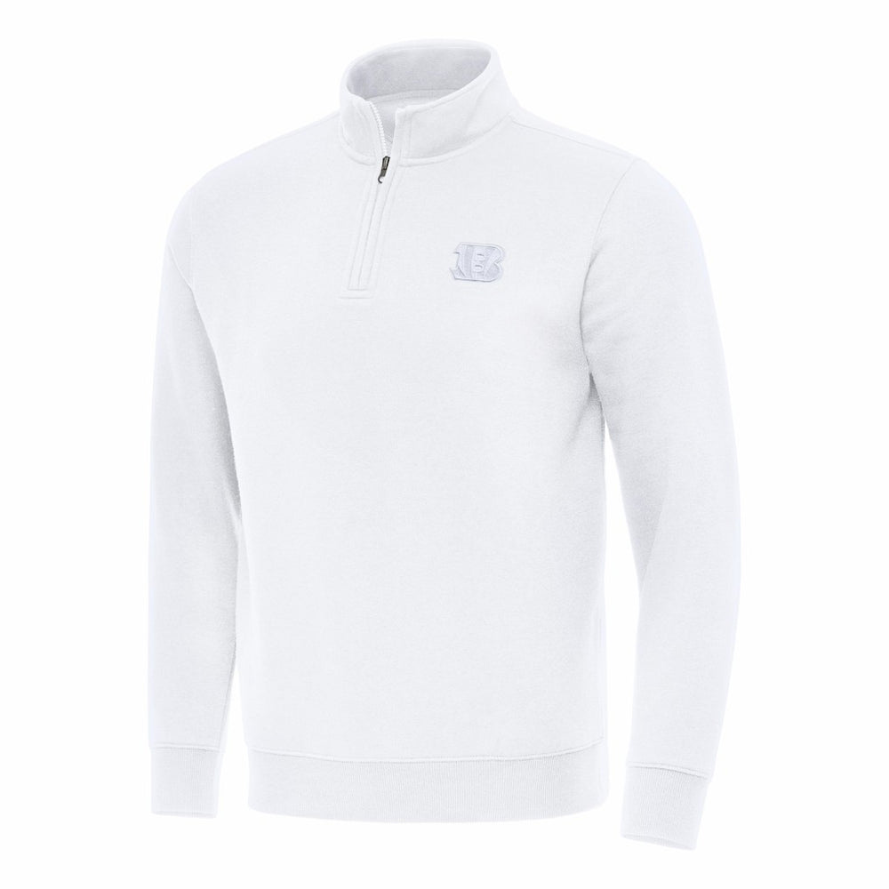 Cincinnati Bengals Antigua Victory Quarter-Zip Top White