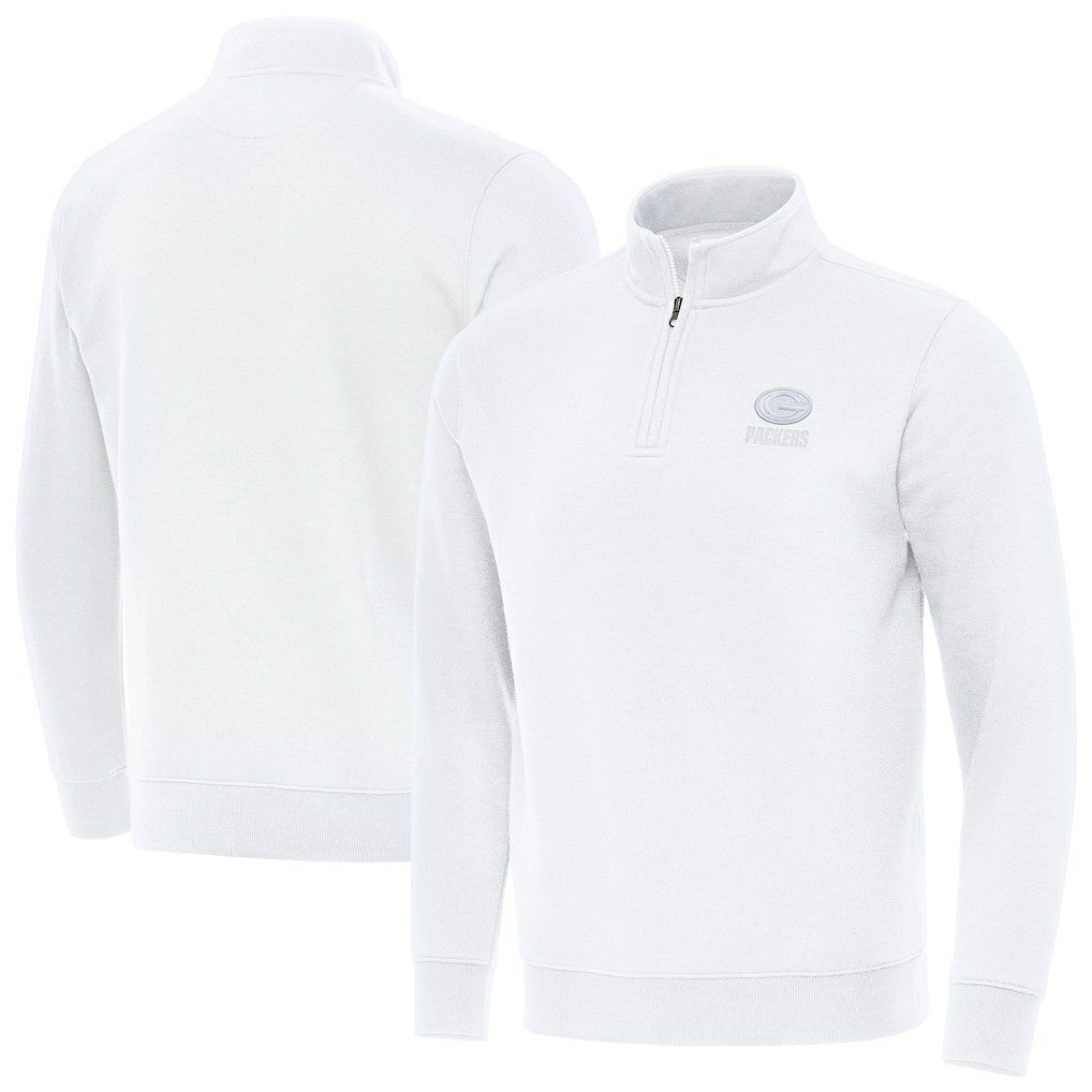 Green Bay Packers Antigua Victory Quarter-Zip Top White