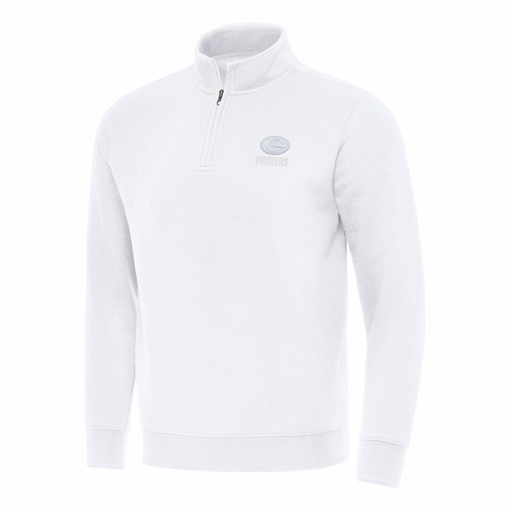 Green Bay Packers Antigua Victory Quarter-Zip Top White