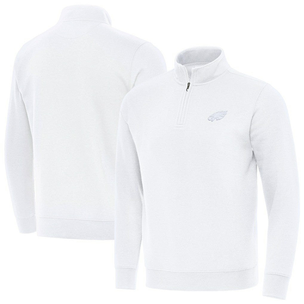 Philadelphia Eagles Antigua Victory Quarter-Zip Top White