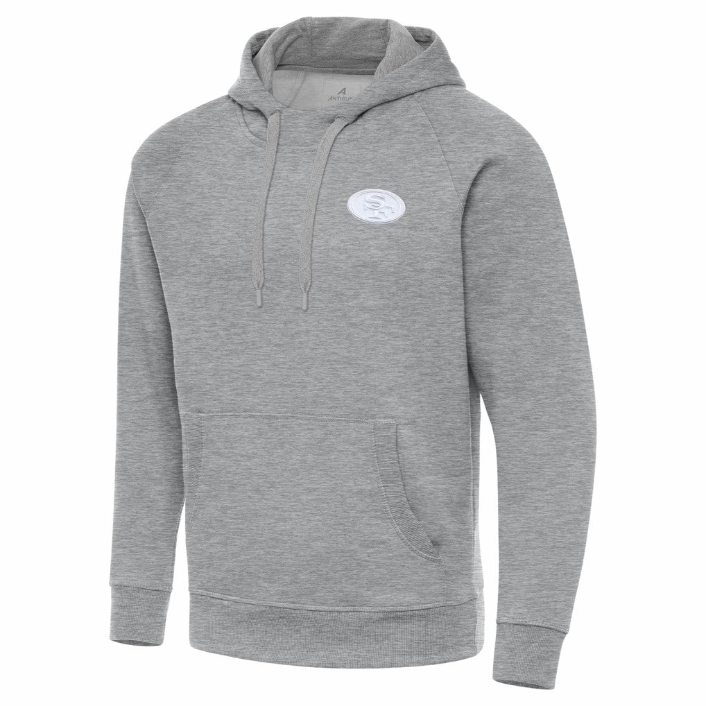 San Francisco 49ers Antigua Victory Pullover Hoodie Heather Gray