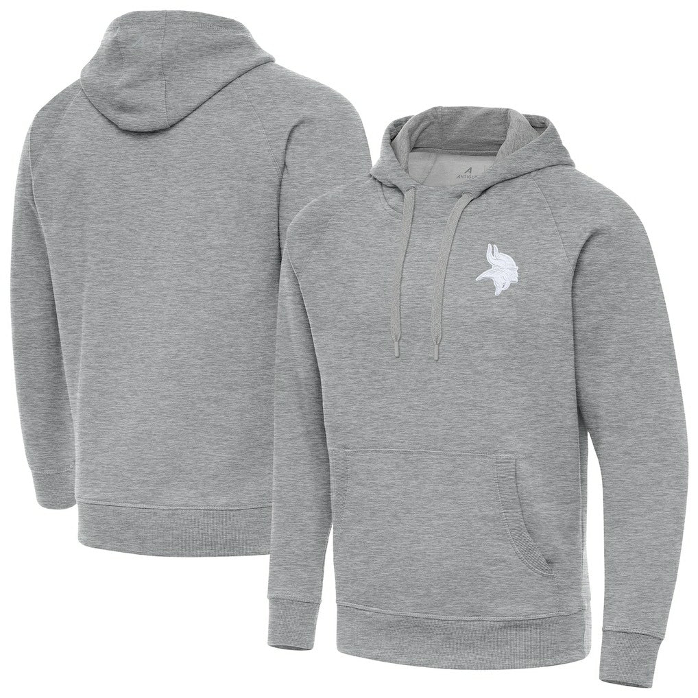 Minnesota Vikings Antigua Victory Pullover Hoodie Heather Gray