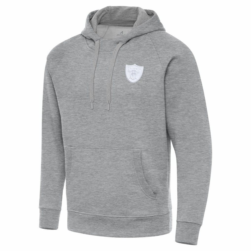 Las Vegas Raiders Antigua Victory Pullover Hoodie Heather Gray