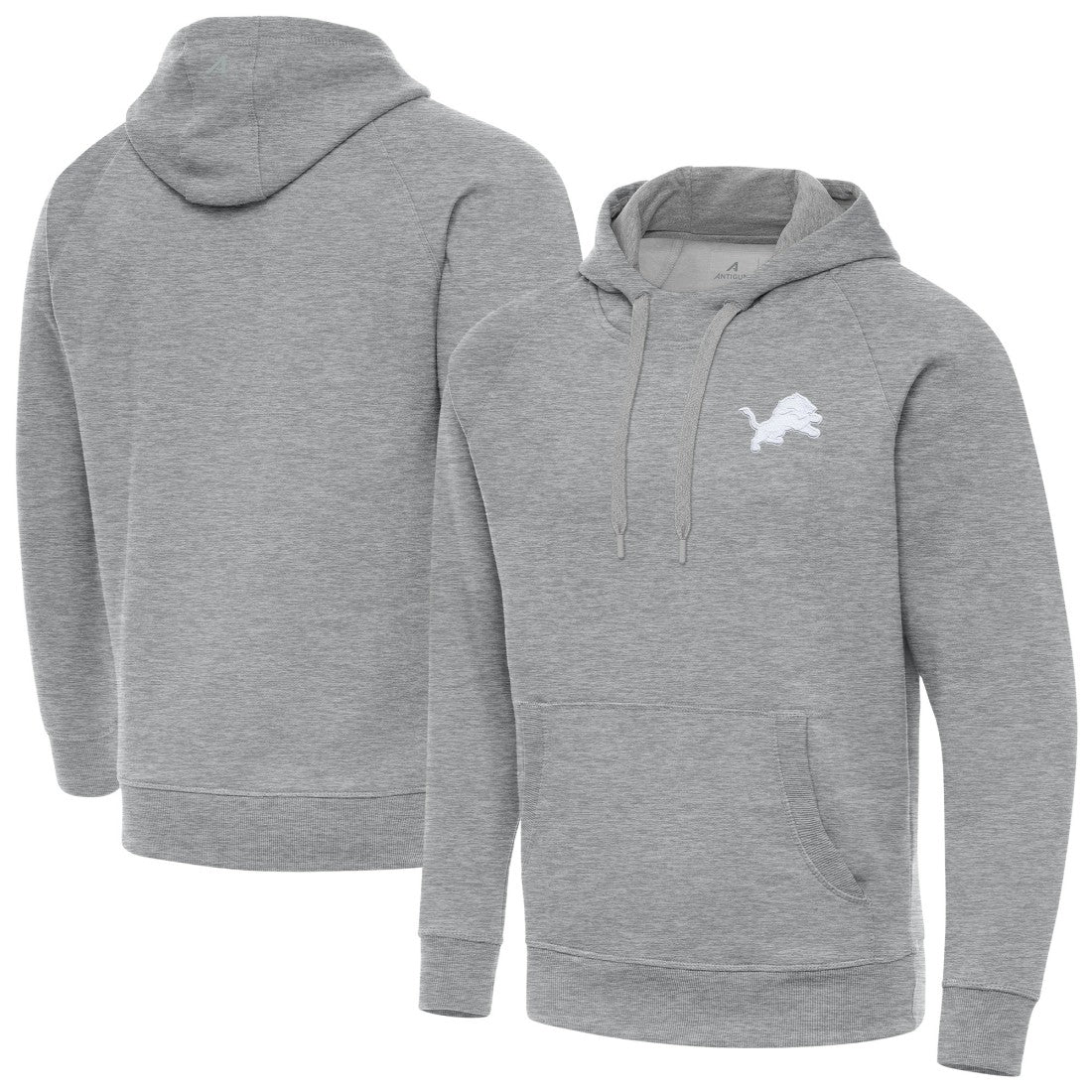 Detroit Lions Antigua Victory Pullover Hoodie Heather Gray