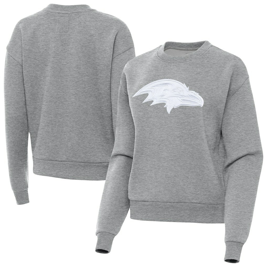 Baltimore Ravens Antigua Women's Victory Pullover Sweatshirt Heather Gray