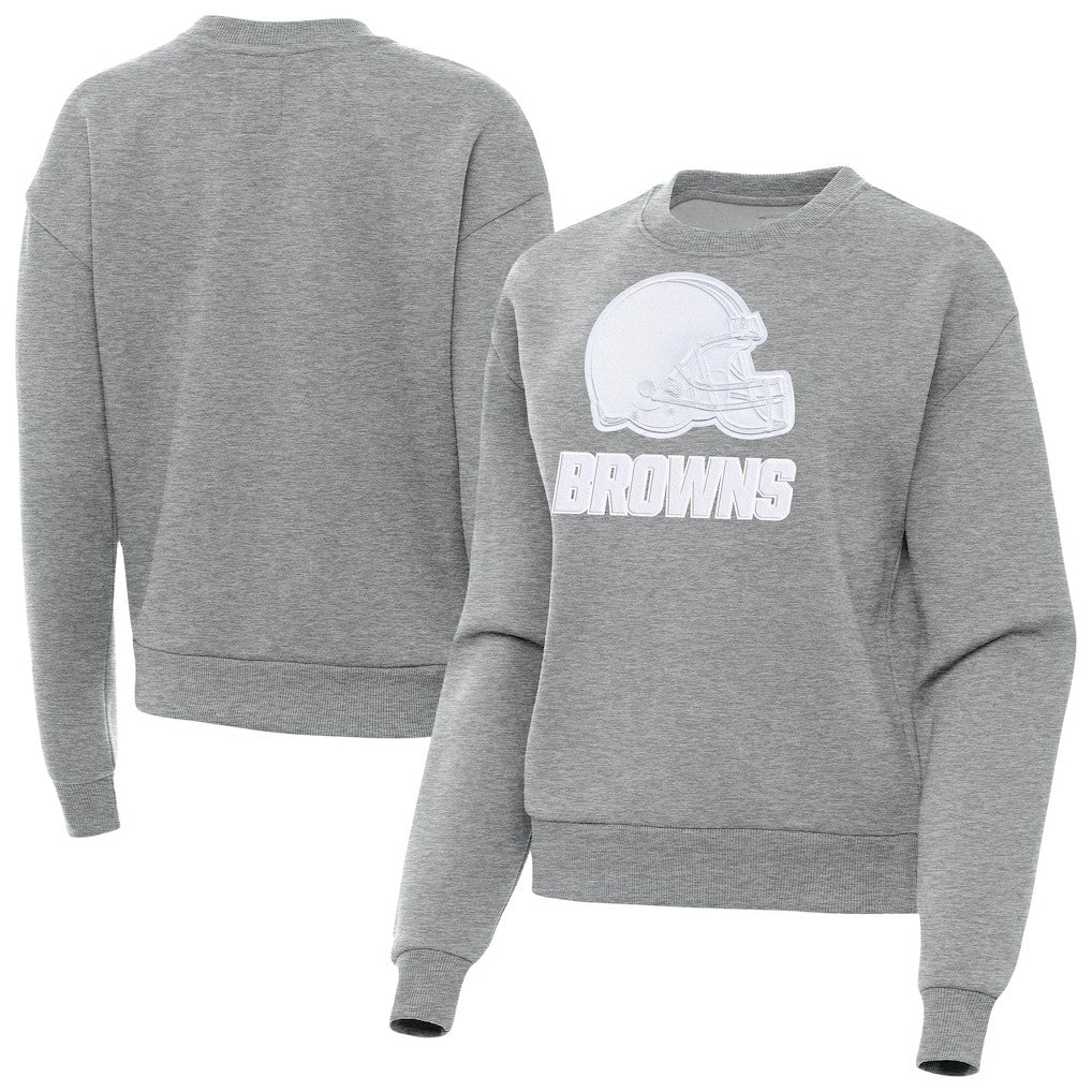 Cleveland Browns Antigua Women's Victory Pullover Sweatshirt Heather Gray