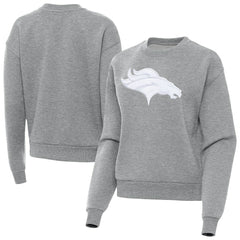 Denver Broncos Antigua Women's Victory Pullover Sweatshirt Heather Gray