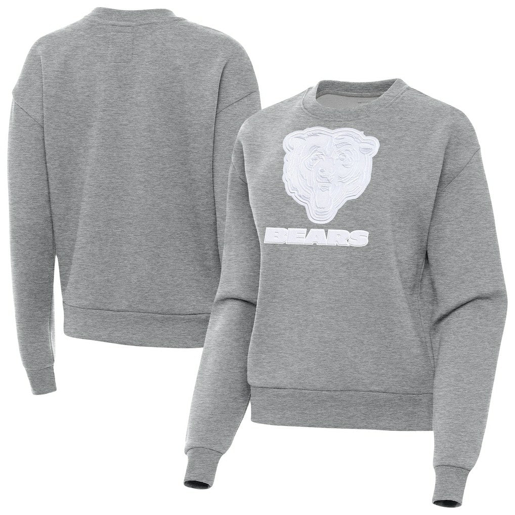 Chicago Bears Antigua Women's Victory Pullover Sweatshirt Heather Gray