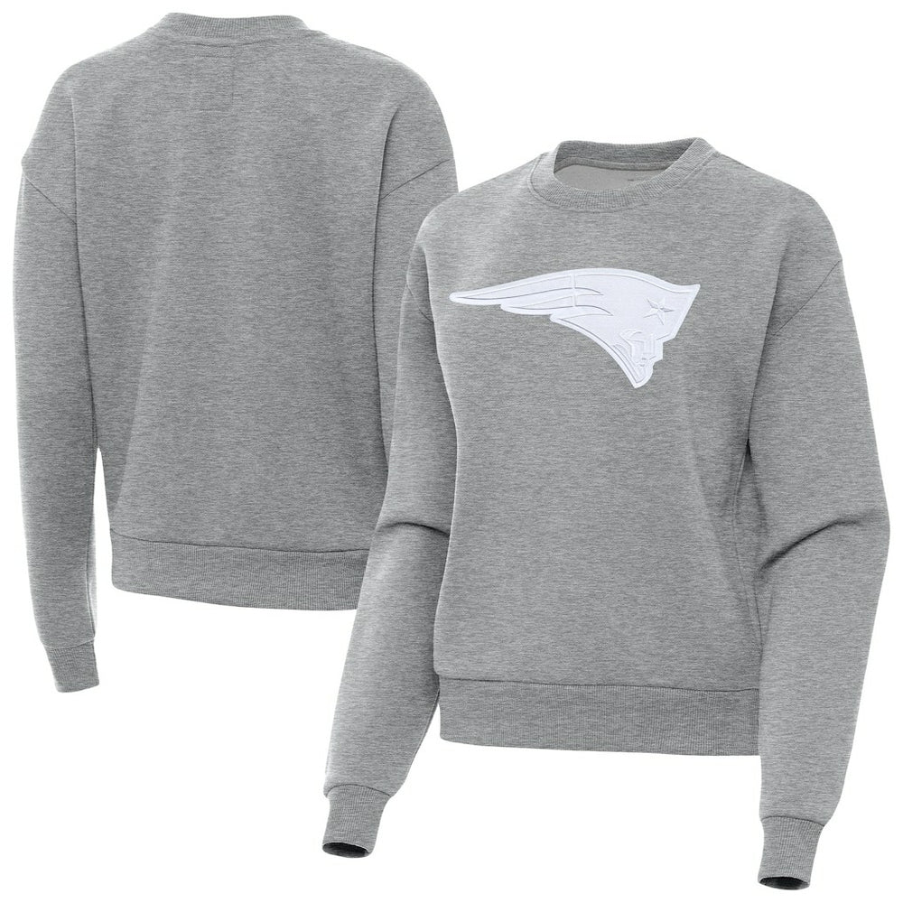 New England Patriots Antigua Women's Victory Pullover Sweatshirt Heather Gray