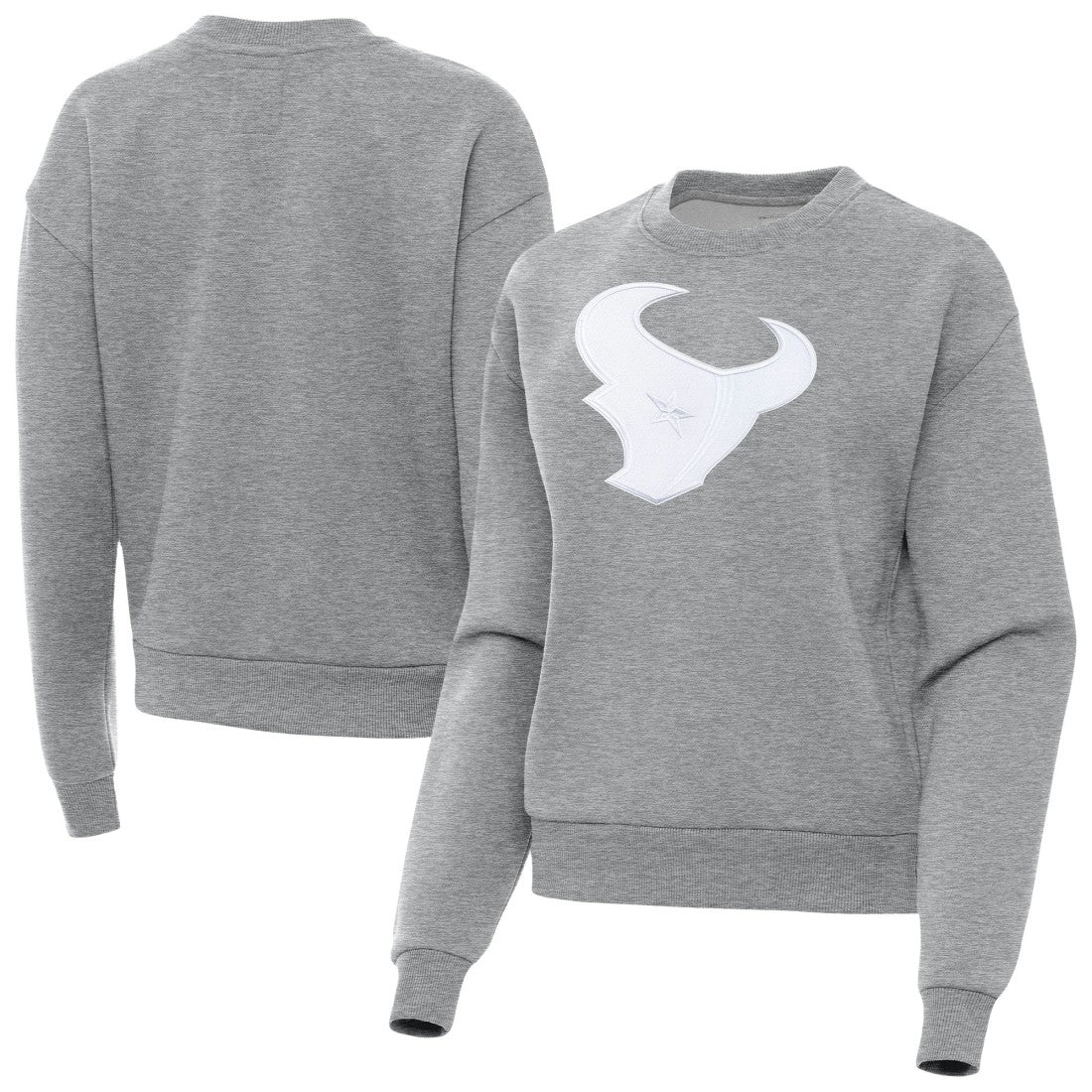 Houston Texans Antigua Women's Victory Pullover Sweatshirt Heather Gray