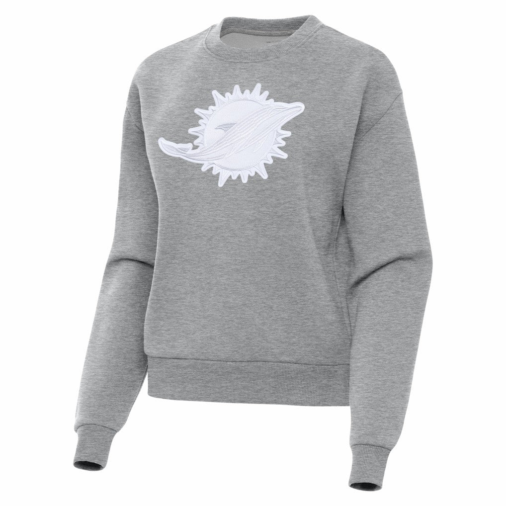 Miami Dolphins Antigua Women's Victory Pullover Sweatshirt Heather Gray