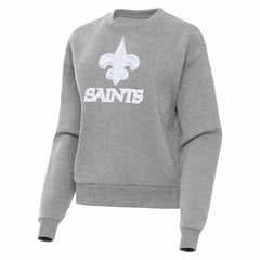New Orleans Saints Antigua Women's Victory Pullover Sweatshirt Heather Gray