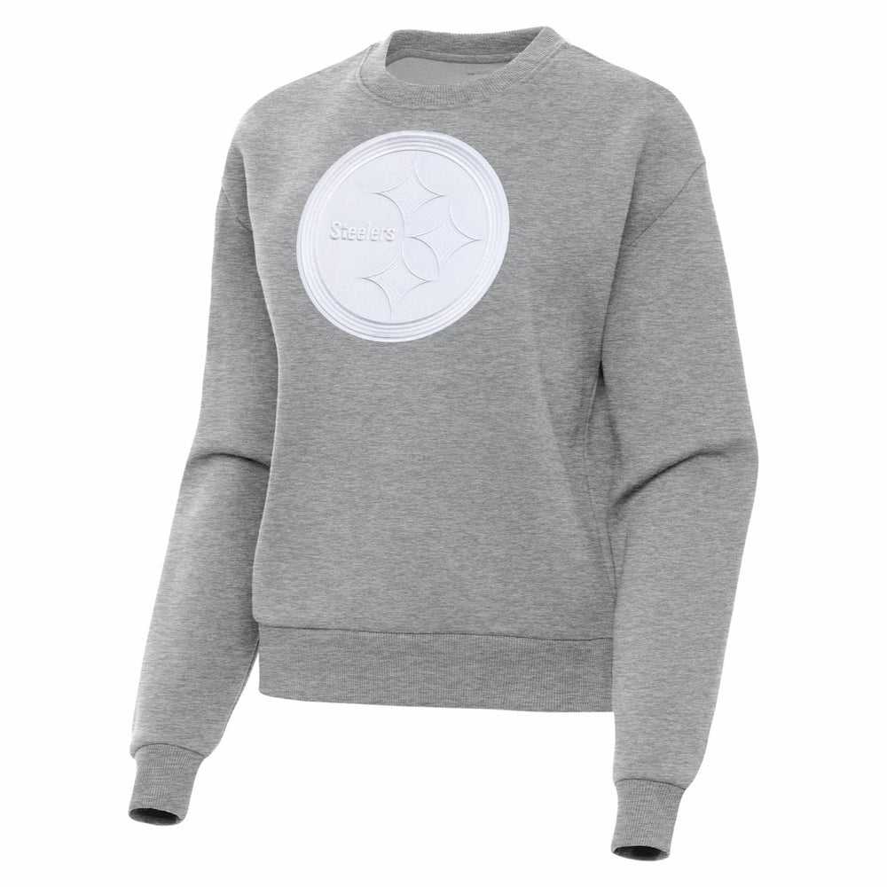 Pittsburgh Steelers Antigua Women's Victory Pullover Sweatshirt Heather Gray