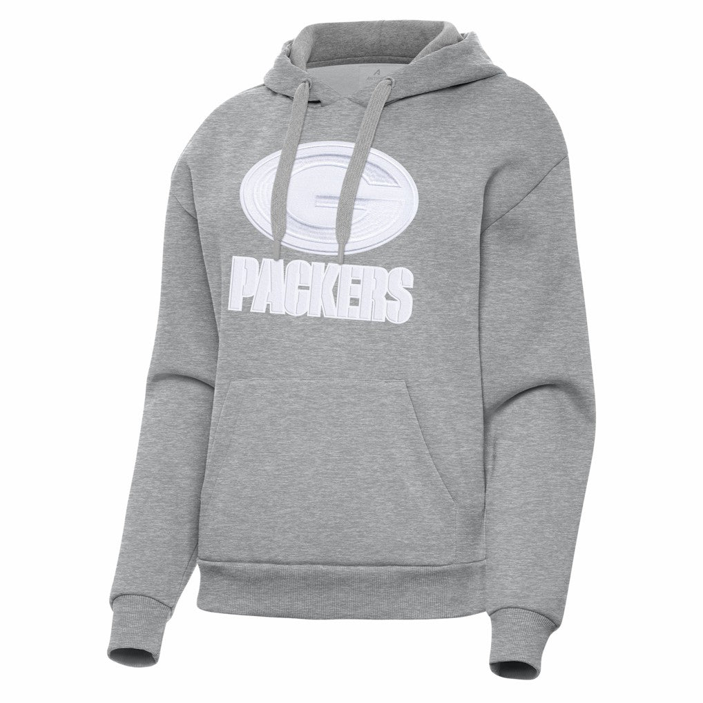 Green Bay Packers Antigua Women's Victory Pullover Hoodie Heather Gray