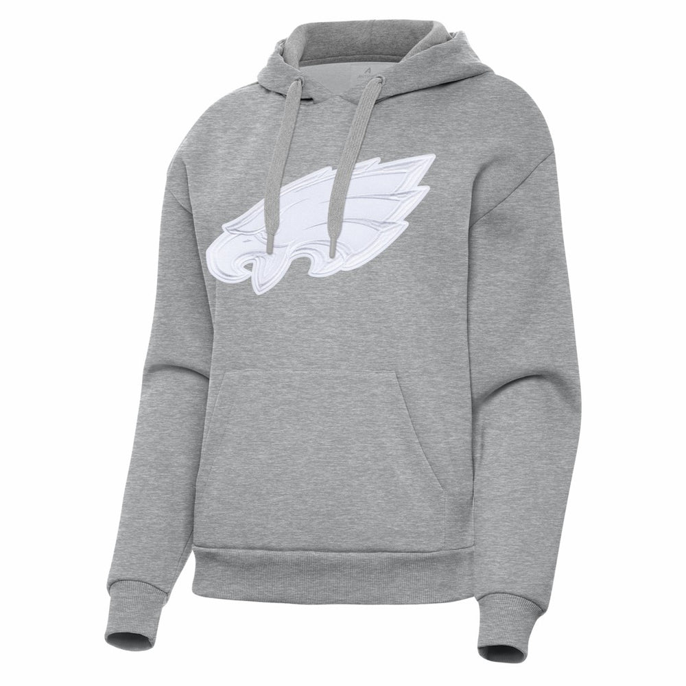 Philadelphia Eagles Antigua Women's Victory Pullover Hoodie Heather Gray