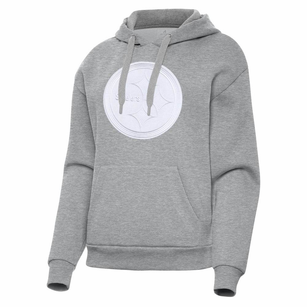 Pittsburgh Steelers Antigua Women's Victory Pullover Hoodie Heather Gray